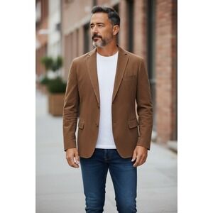 Kroon Mens Brown‎ Cotton Blend Tailored Fit Blazer Jacket Size 42R